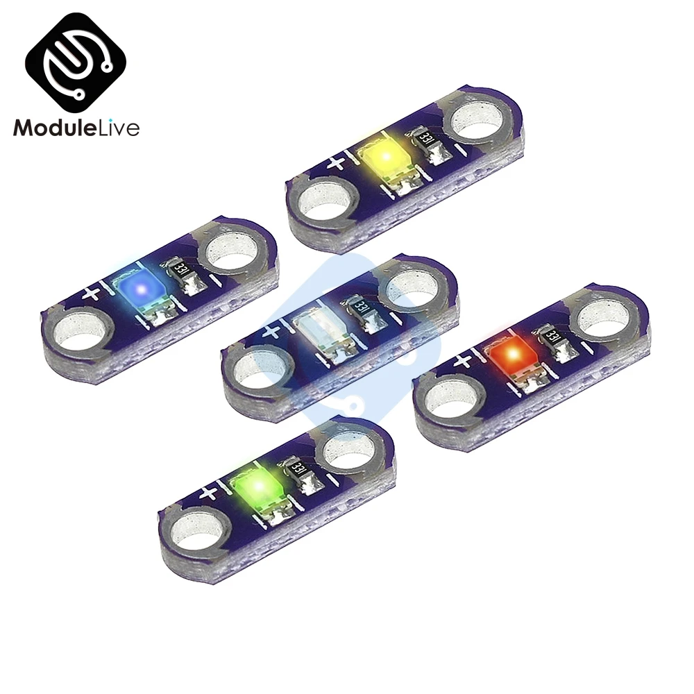

5PCS/Lot LilyPad LED Assortment 5Colors with Red/Blue/Green//White/Yellow for Arduino IDS LilyPad LED Module
