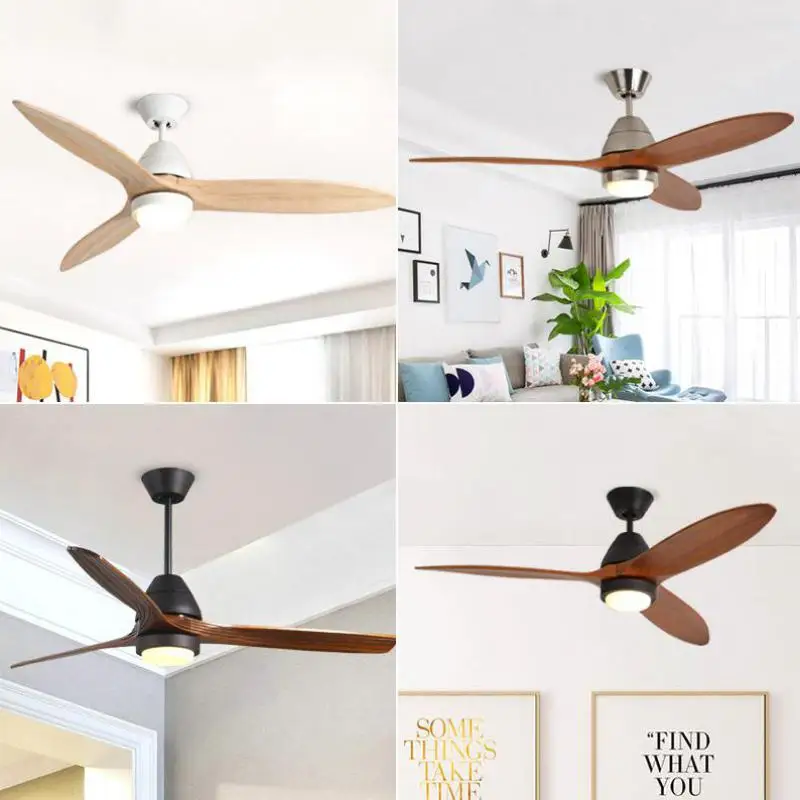 3 Blades Wood Ceiling Fan Light Led 18w 52 Large Ceiling