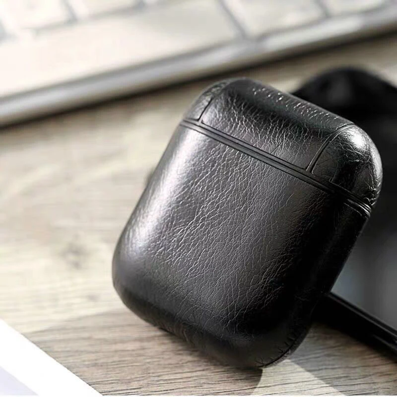 

luxury Earphone Case For Apple Airpods Case PU Leather Wireless Bluetooth Headphone Cover AirPods Accessories With Keychain