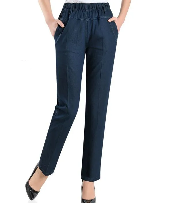 

Women's New Jeans Plus Size L-5XL Elastic Waist Loose Casual ankle-length pants Jeans