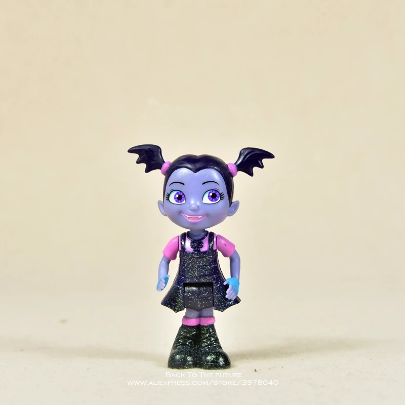 Disney Vampirina 5-14 см фигурка аниме мини кукла украшение ПВХ Коллекция фигурка игрушки модель для детей подарок - Цвет: Серебристый