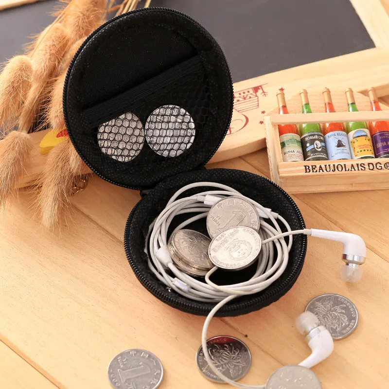 500pcs Colorful Portable Earphone Wire Storage Pouch Bag Soft Headset