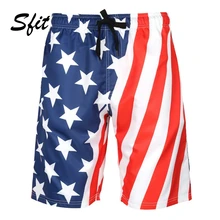 Sfit Лето Для мужчин пляж Повседневное печати шорты плюс Размеры быстросохнущая дышащий Мужские Шорты для купания свободные короткие шортики для пляжа