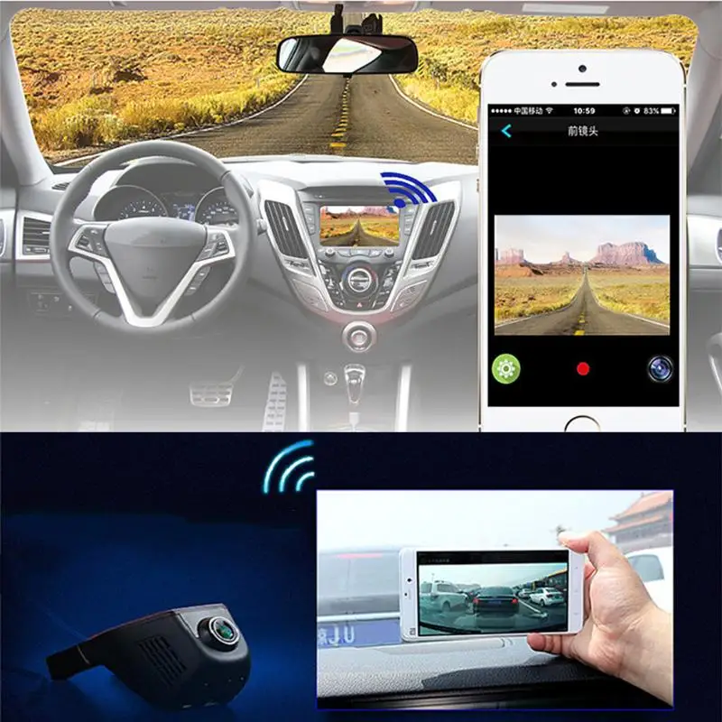  Mini WiFi Car DVR Camera Dashcam 1080P Digital Video Recorder 170 Degree G-sensor Motion Detection 