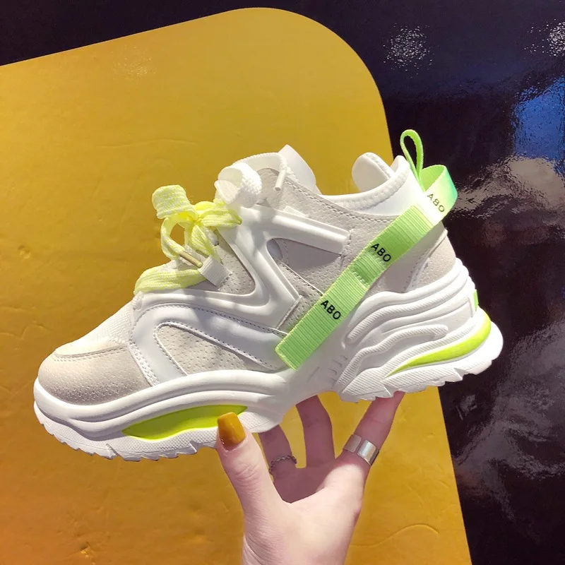 

2019 Harajuku Women's Chunky Sneakers Tenis Basket Women Casual Platform Shoes Street Ulzzang Dad Shoes High Top Sneakers