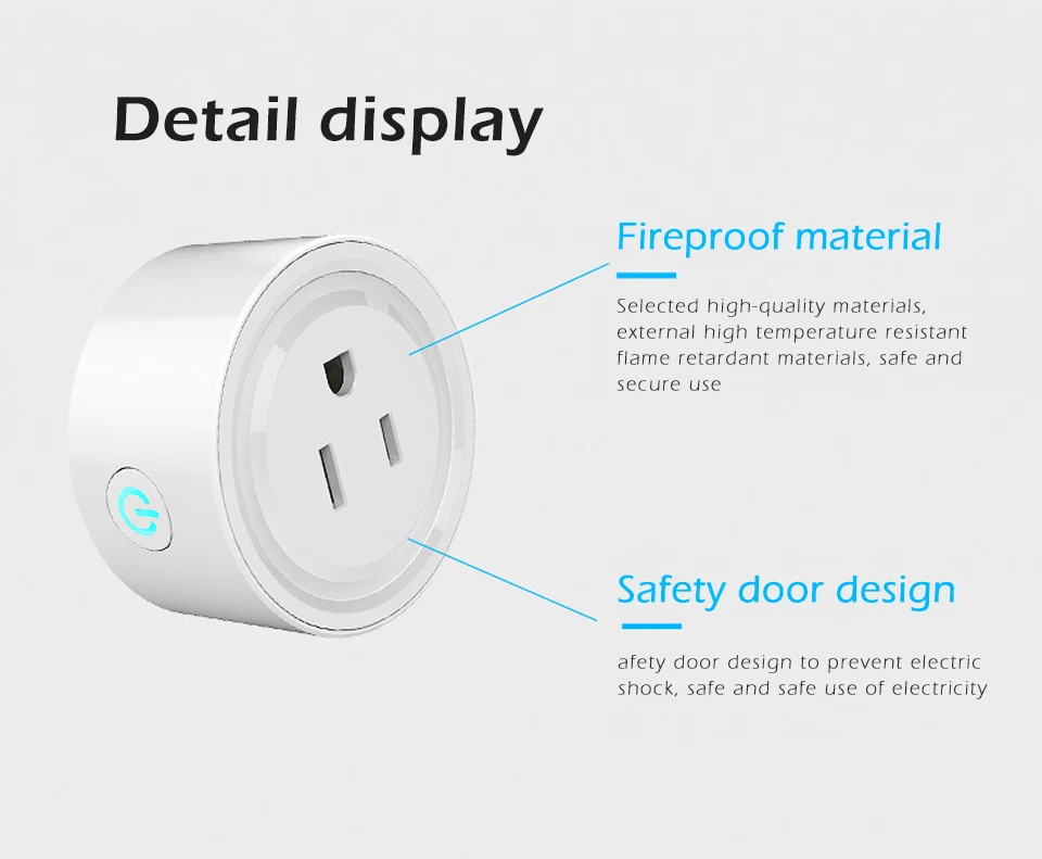 US Smart Plug WiFi Power Switch Working with Alexa and Google Wireless Outlet Voice Intelligent Control Electric Mini Socket (11)