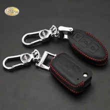 SNCN Genuino funda de Cuero llave del coche para Nissan Qashqai x-trail Xtrail Sentra Versa Altima Teana llavero remoto llavero