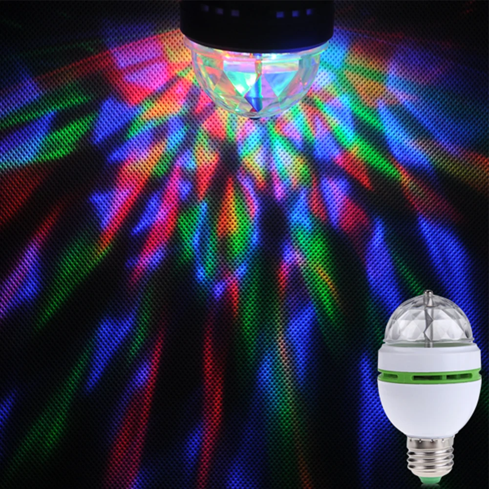 

110V 220V Auto Rotating E27 RGB LED Lamp 3W Colorful Magic Bulbs AC 85-265V Stage Light DJ Disco Club Party PUB LED Bulb