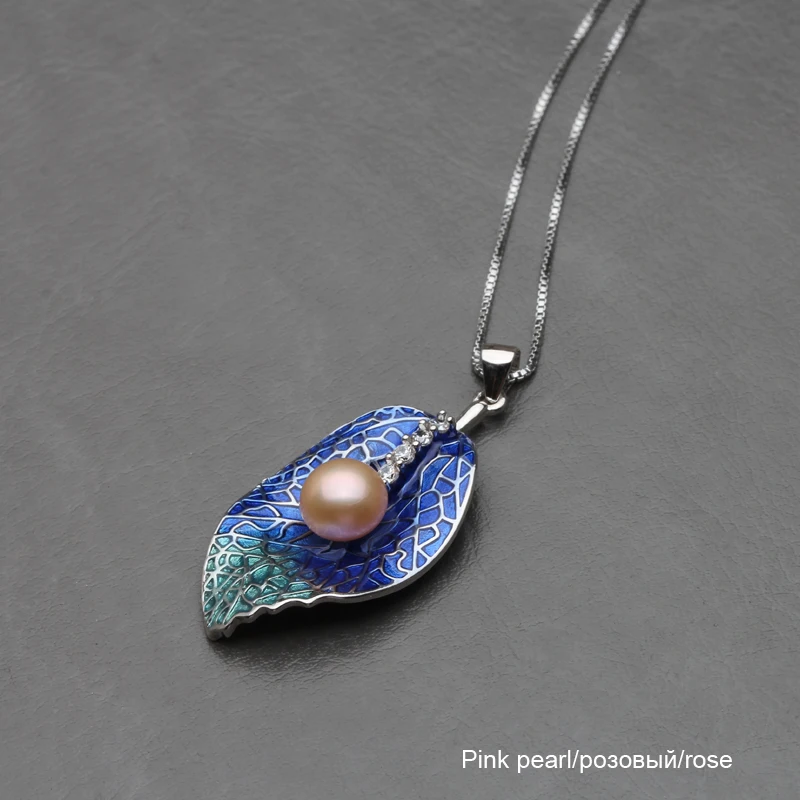 Настоящее 925 пробы Серебряное ожерелье с кулоном из натурального жемчуга, ожерелье из пресноводного жемчуга, ювелирные изделия для женщин