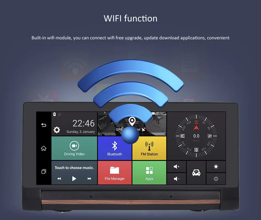 HGDO 3g 4G Автомобильный видеорегистратор камера Bluetooth Wi-Fi gps навигация видео рекордер ADAS Автоматическая регистрация мобильного телефона удаленный монитор DVRs