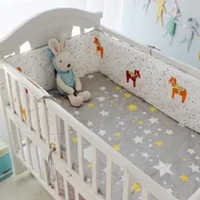Акция! 6 ШТ. детское постельное белье детская кроватка бампер хлопок детская кроватка бампер малыш кроватки постельных принадлежностей(бампер+ лист+ наволочка