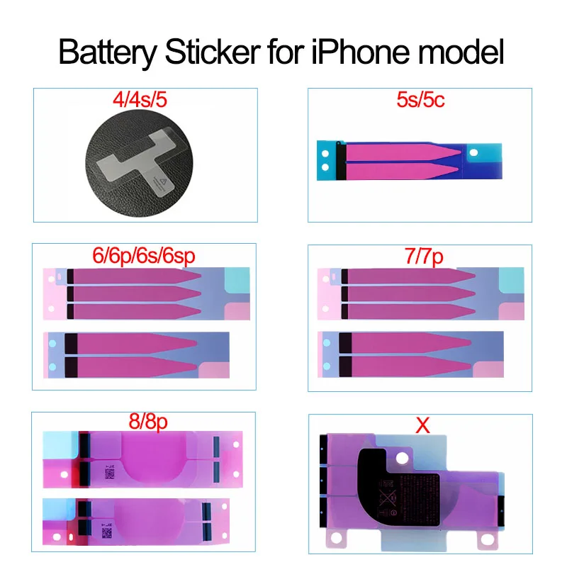 

for iPhone X Sticker for Apple 8 7 6 6S Plus 5 5C 5S 4 4S Battery Adhesive Pull Strip Tab Glue Film Housing Replacement Part