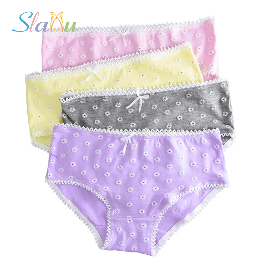 

4-Pack Cotton Teenage Girls Underwear Kids Soft Candy Colors Girl Briefs for Panties kids underwear Pants Underpants 9-20T