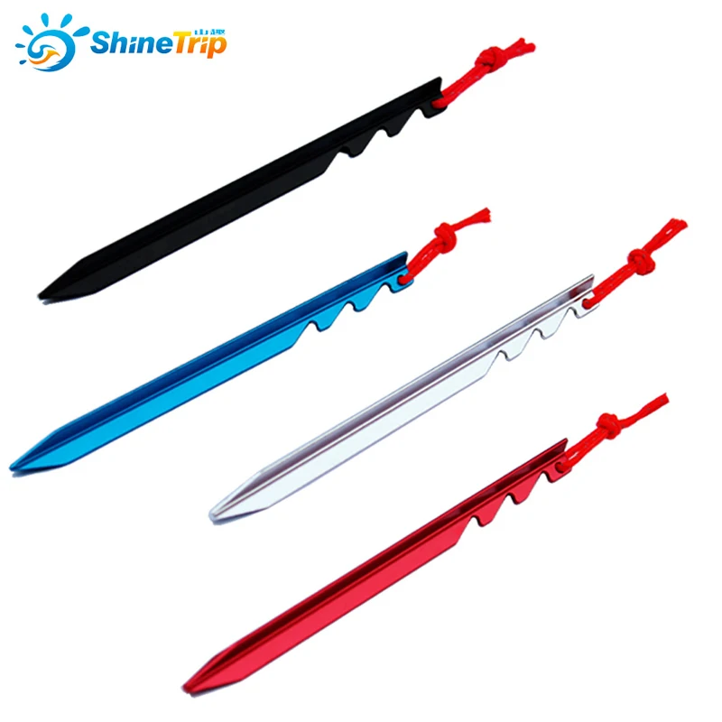 

ShineTrip New Aluminument Stake Stakes with Rope Camping Hiking Equipment Outdoor Travel Tent Accessories 18 CM