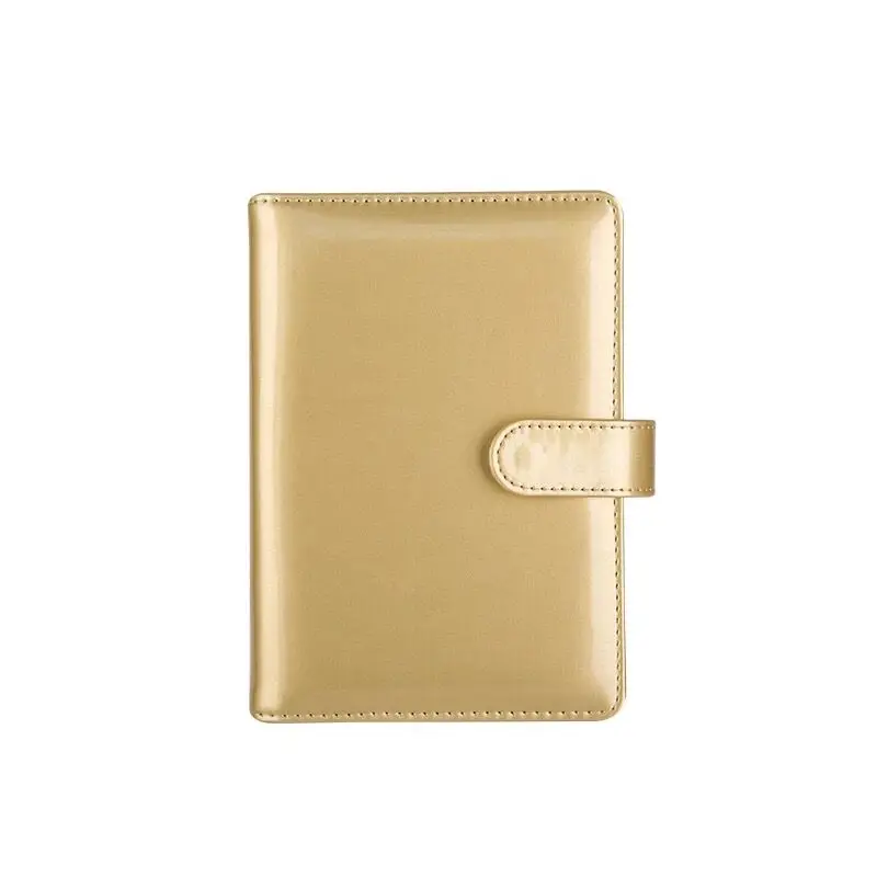 

A6 Notebook Memo Planner Daily Diary Scratch Book Sketchbook Ring Binder Gold Cover for Business School Office Creative Gifts