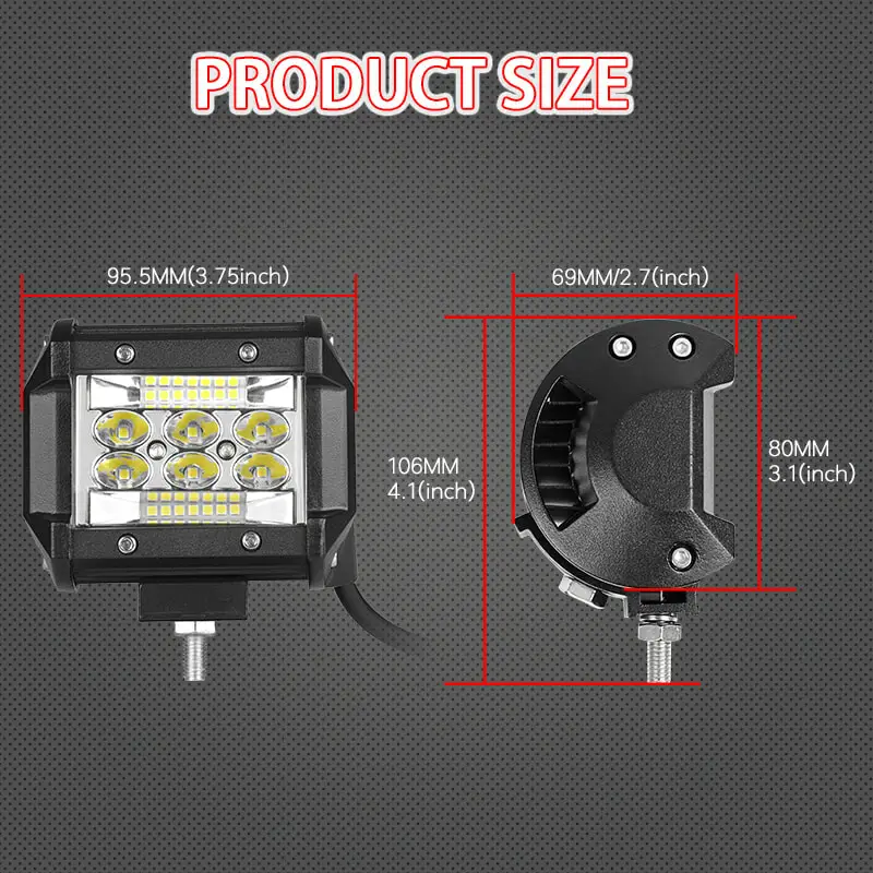 Лампа Worklight 4 дюйма 42 Вт 48 Вт 60 Вт внедорожный тонкий рабочий свет 12 в свет интерьер led 4x4 led трактор фара дальнего света для лодок