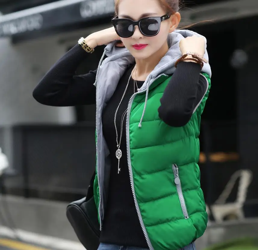 Для мужчин wo мужчины можно носить осенне-зимний жакет Кепка жилетка разборка хлопок Мягкий жилет пальто женский высококачественный жилет - Цвет: green
