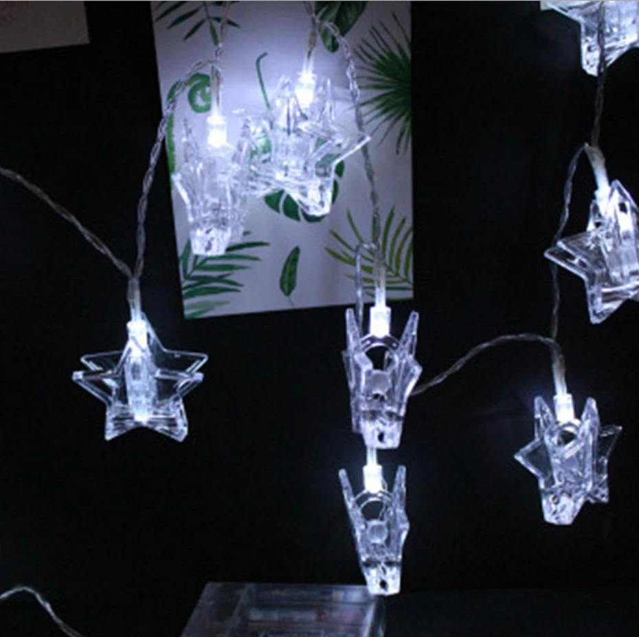 YINGTOUMAN 2018 Photo Clamp 40LED 6m Battery Powered Lamp String Light Christmas Holiday Wedding