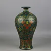 Qing Yong Zheng Antique Ceramic Vase Malachite Green Enamel Vase Antique Porcelain Ancient Porcelain Collection 1