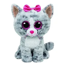 Ty Beanie Boos Gray Cat Plush Toy Doll Baby Girl Birthday Gift Stuffed & Plush Animals 15cm Big Eyes Stuffed Animals & Plush