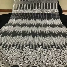 

Latest African Lace Fabric 2018 High Quality Lace Embroidery French Mesh With Beads Nigerian Lace Fabrics Material A1147-1
