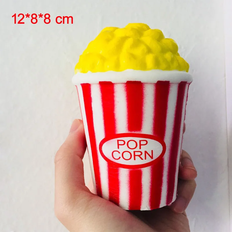 Забавное мороженое гамбургер мягкими Слизью Игрушка кусок дерьма милые вещи зубы пончик мягкий забавный подарок игрушки для детей - Цвет: Popcorn