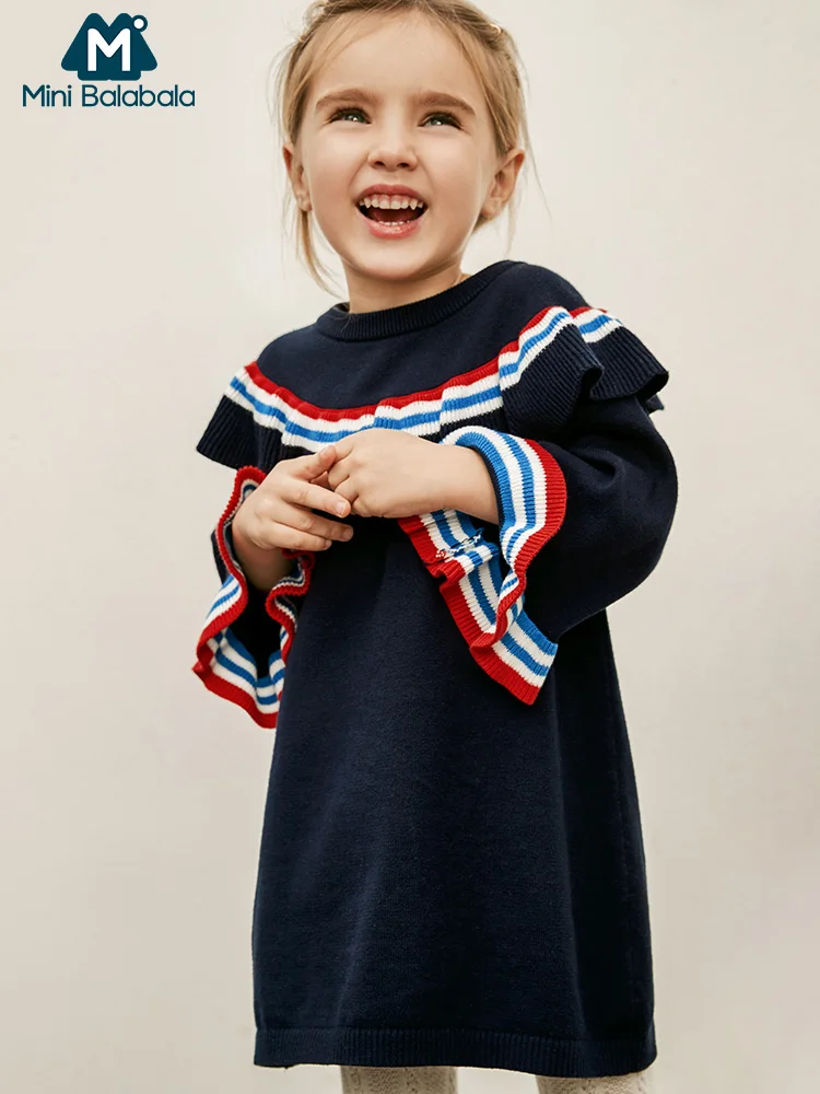 Хлопковое платье MinibalabalaGirls новинка весны 2019 одежда для малышей в студенческом