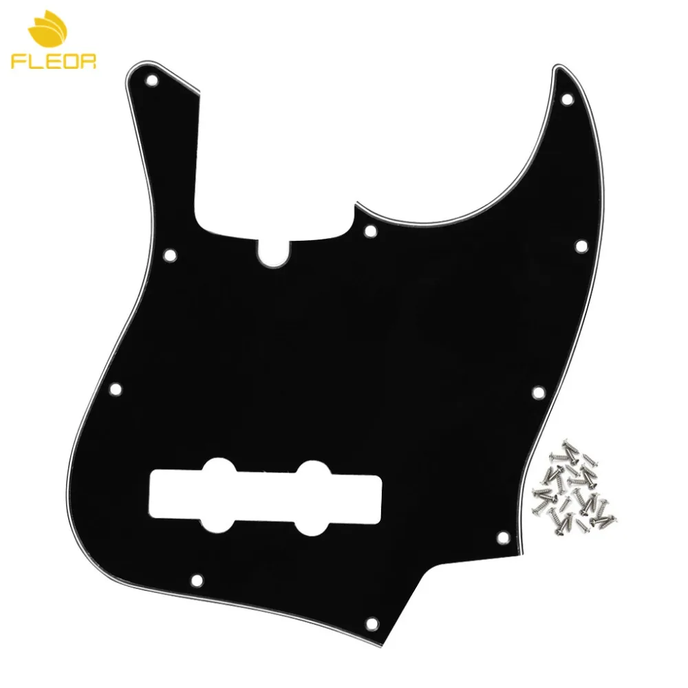 FLEOR Jazz JB Bass Pickguard Pick Guard Scratch Plate Black 3Ply &amp Screws for 4 String Guitar Accessories | Спорт и развлечения
