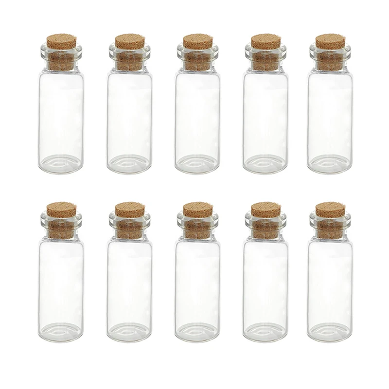 10 Pcs صغيرة زجاجات شفافة من الزجاج 1 ml رخيصة الفلين سدادة زجاجات DIY صغيرة زجاجة البسيطة حاويات تخزين المنزل