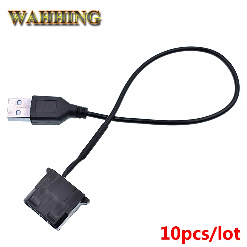 10pcs USB to 4 Pin Molex Fan Power Cable Computer Case Adapter Cord 12V
