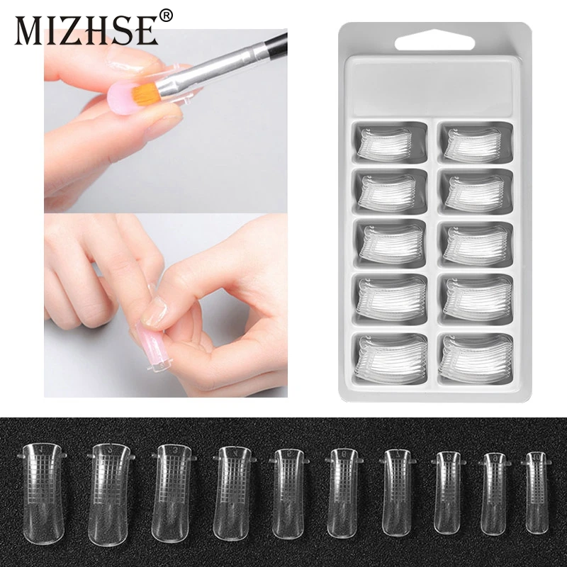MIZHSE 100 шт. Быстрая Форма для наращивания ногтей пальцев 10 размеров акриловый