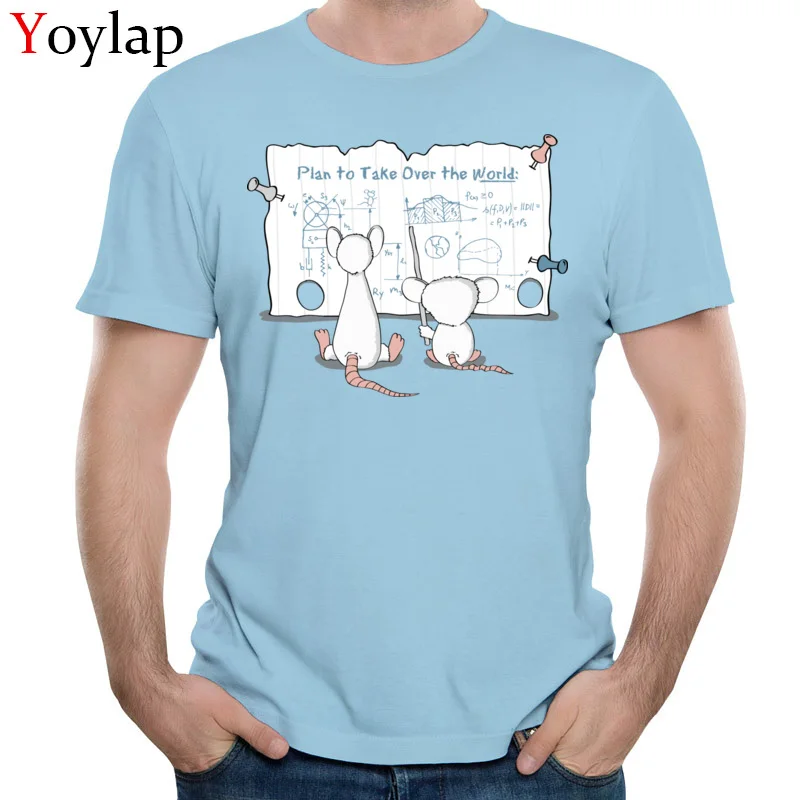  Summer T-shirts Brand New Crewneck Taking Over the World 100% Cotton Men Tops T Shirt Geek Short Sleeve Sweatshirts light blue