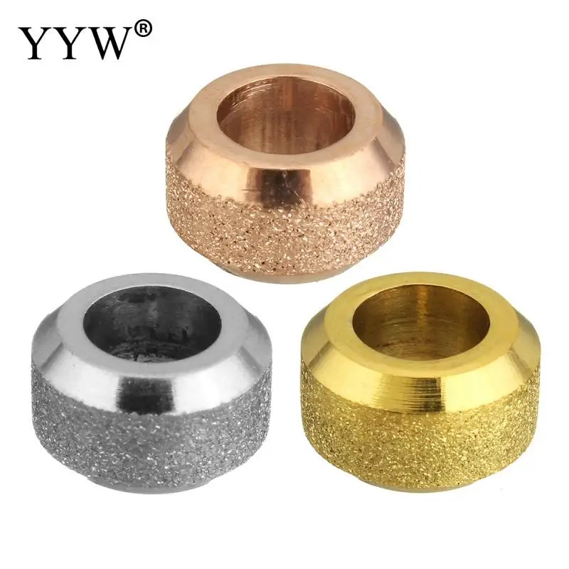 

50 PCS 6x11mm Round Stainless Steel Beads Rondelle Large Hole Rose Gold Color Spacer Loose Beads for Jewelry Diy with Dust