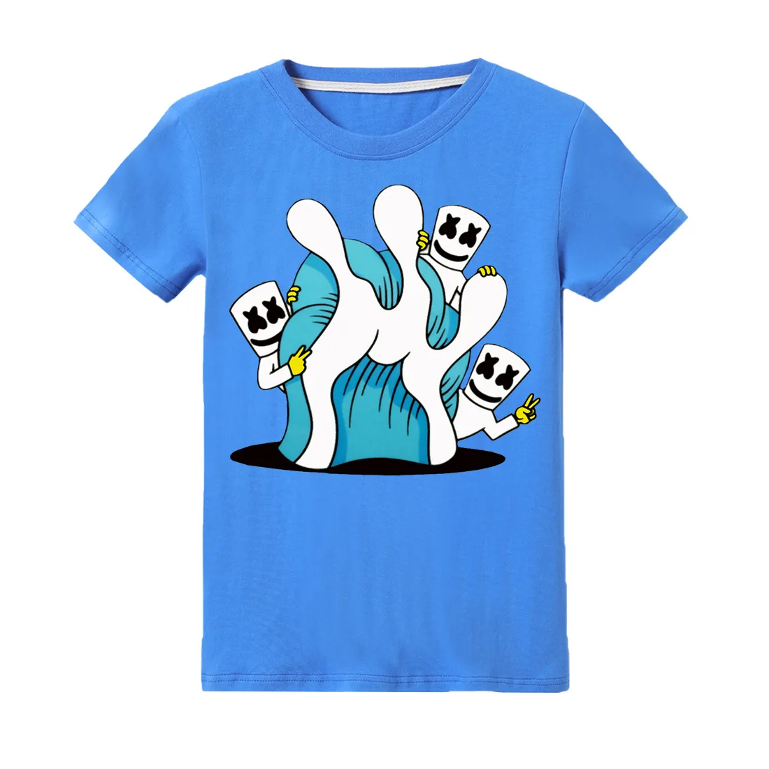 

DJ Music New Summer Kids Clothing Cartoon Print Marshmello T-Shirt Boy Girl Short Sleeve Grey Shirt Kids Fashion t-shirts Cotton