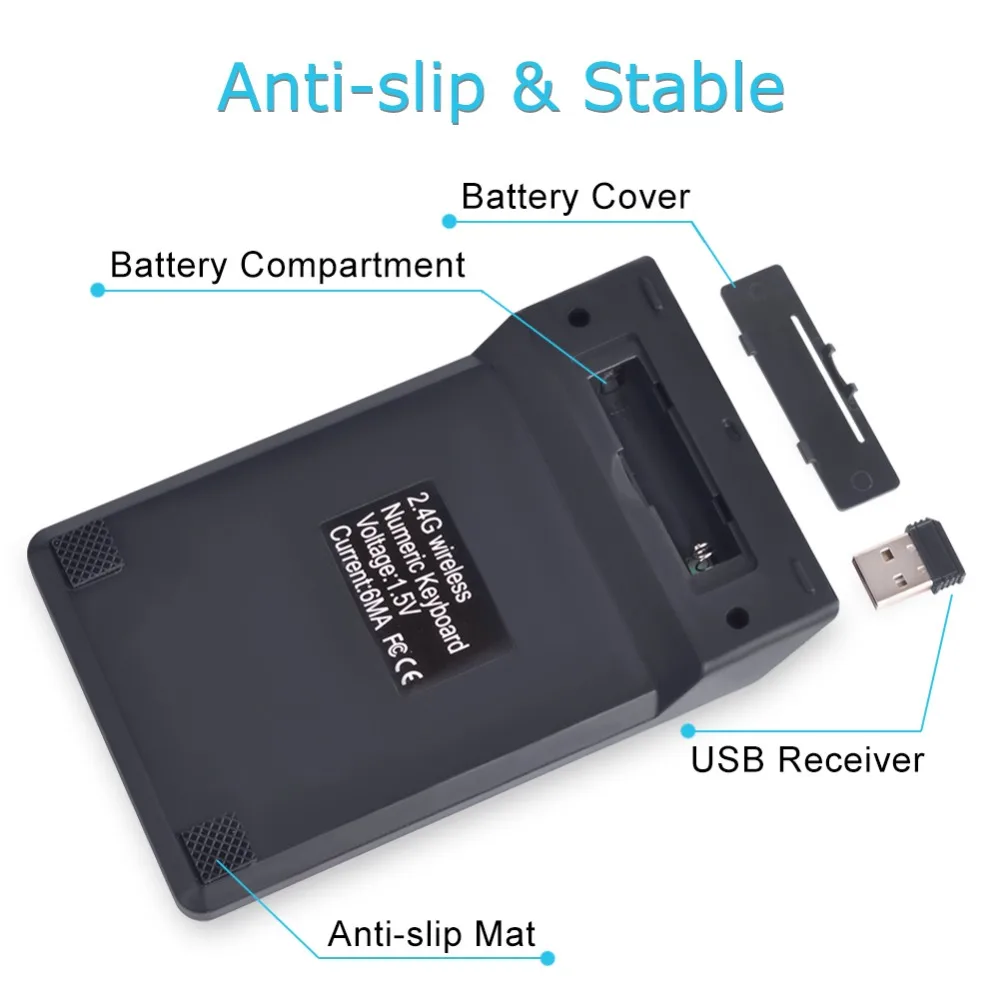 Беспроводная клавиатура 2 4G с USB цифровой клавиатурой 18 клавиш мини цифровая