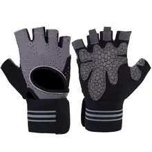 1 Пара Противоскользящие дышащие спортивные перчатки для тяжелой атлетики и фитнеса перчатки крюк и петля половина пальцев Защита тренажерный зал перчатки