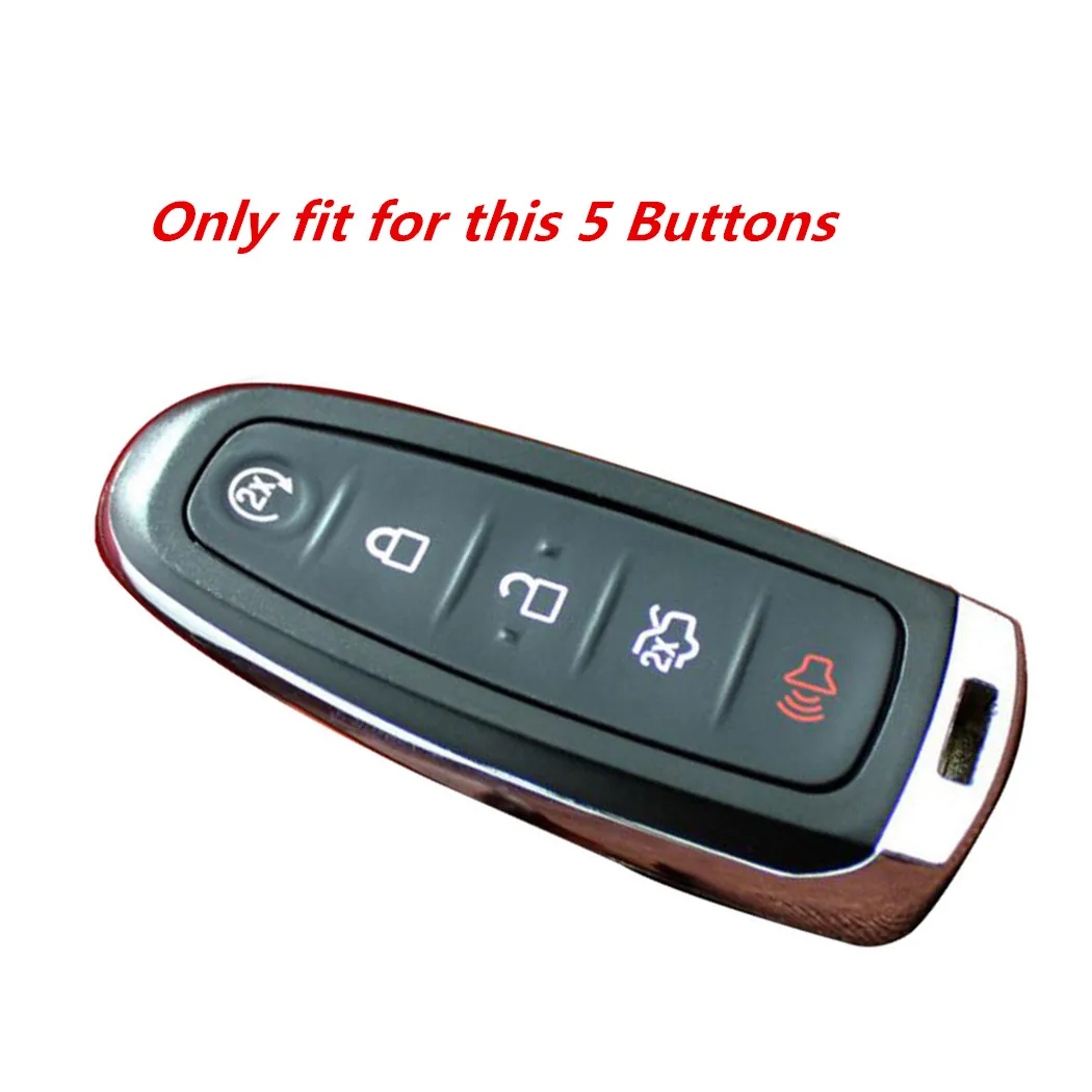 WFMJ черный кожаный пульт дистанционного управления Смарт 5 кнопок ключ держатель обложка чехол для Ford Edge Escape Explorer Focus Flex Телец Fusion
