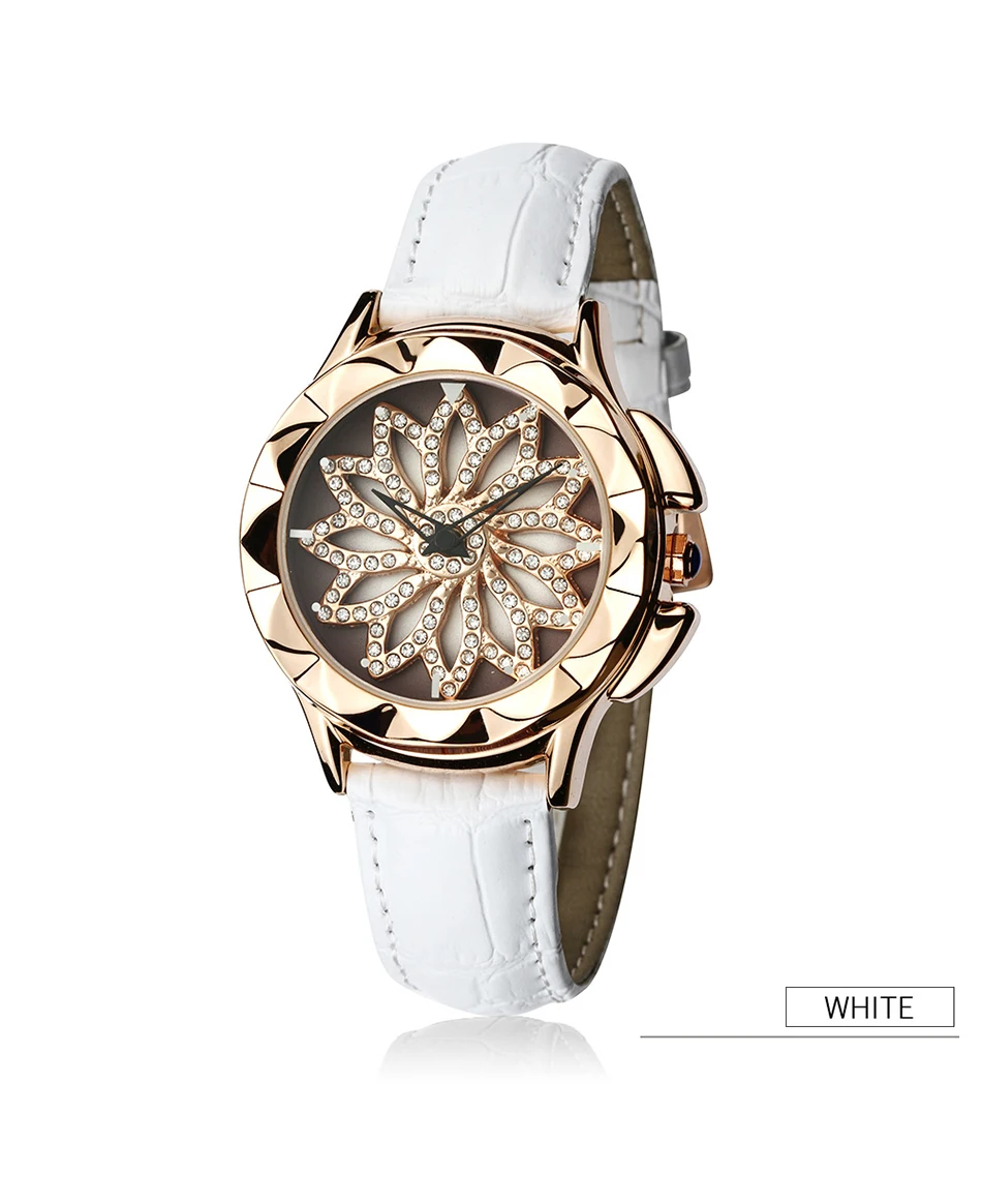 SANDA креативные наручные часы с вращающимся циферблатом, женские модные кожаные кварцевые часы, часы-браслет, женские часы, Relogio Feminino