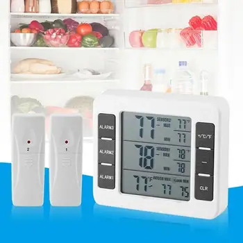

Wireless Digital Audible Alarm Refrigerator Thermometer with 2pcs Sensor Household Thermometers Refrigerator Thermometer