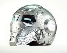 Frete grátis top abs moto motociclista capacete masei prata terminator homem de ferro personalidade moda especial capacete de motocross