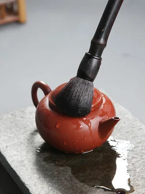 Purple bamboo root carbonized tea brush YangHuBi kung fu tea accessories manually polish bamboo crafts