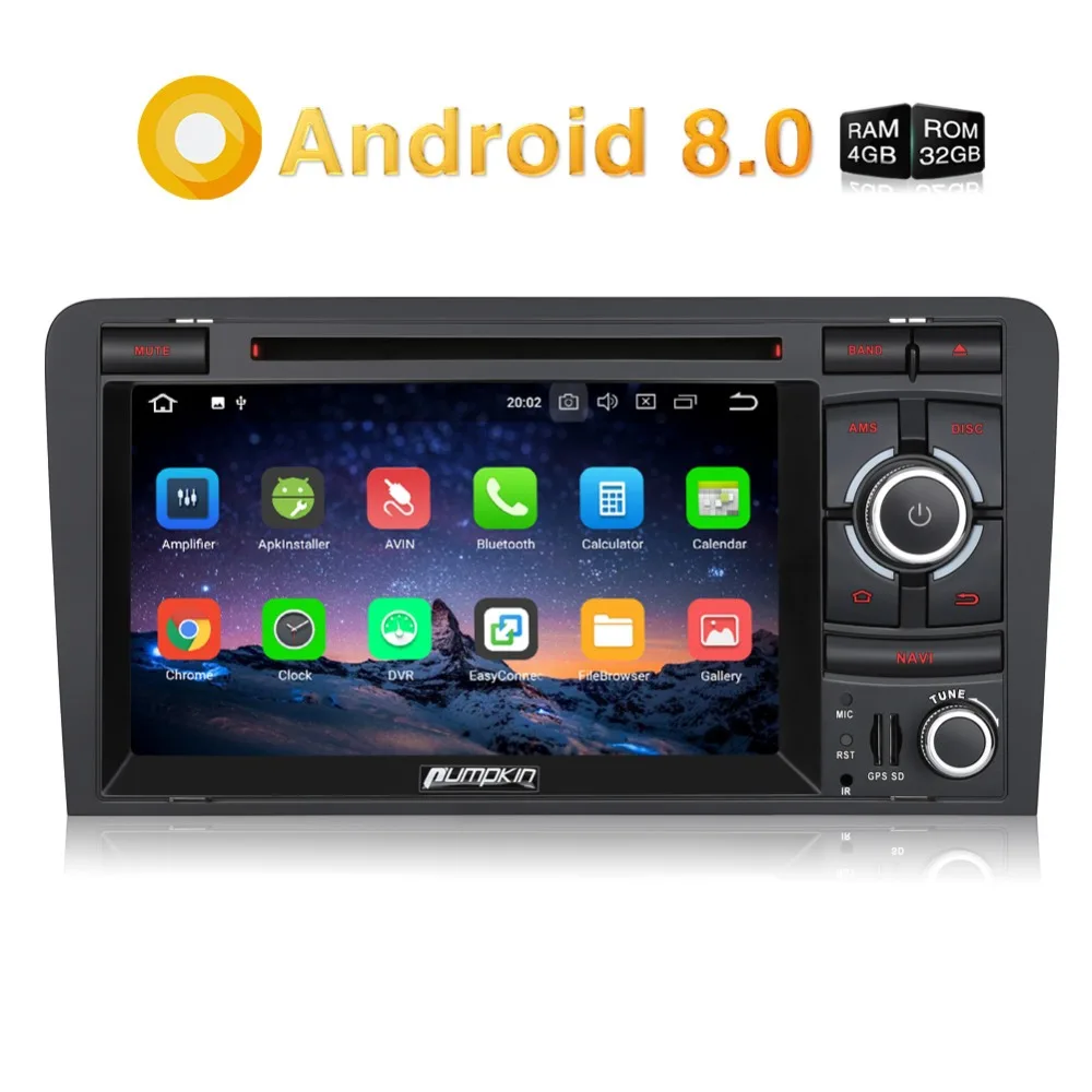 Top Pumpkin 2 Din7"Android 8.0 Car Stereo For Audi A3 2003-2011 GPS Navigation Car Multimedia DVD Player Autoradio FM Radio Headunit 0 Top Pumpkin 2 Din7"Android 8.0 Car Stereo For Audi A3 2003-2011 GPS Navigation Car Multimedia DVD Player Autoradio FM Radio Headunit 0
