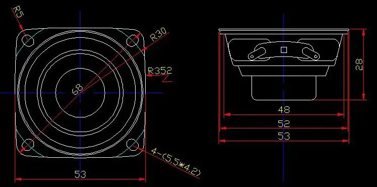 2x2 дюйма 4 Ом 8 Вт NdFeB магнитный полночастотный динамик HIFI музыка для Bluetooth ПК
