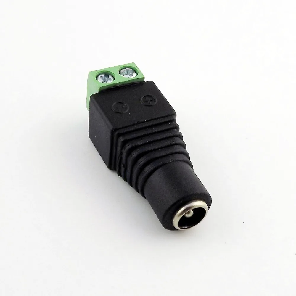 10 шт. DC мощность 5,5 мм x 2,1 мм 2,1 мм гнездо для камеры видеонаблюдения светодиодный переходник для согласования импедансов кабелей разъем