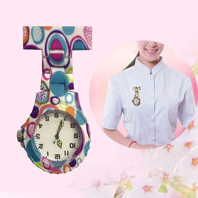 Colorful Silicone Round Dial Quartz Pocket Nurse Watch Quartz Brooch Doctor Nurs Colorful Silicone Round Dial Quartz Pocket Nurse Watch Quartz Brooch Doctor Nurs