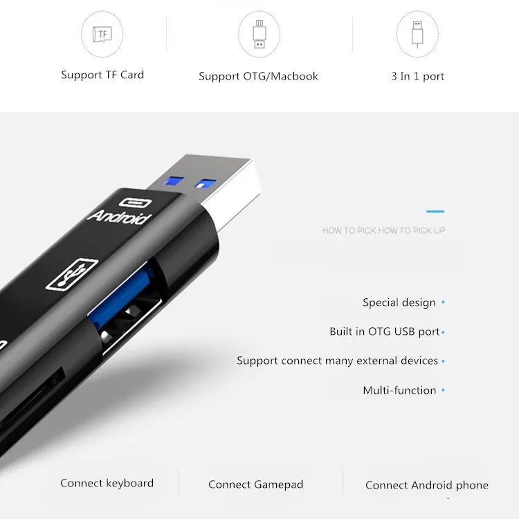 Все в 1 USB 3,1 кард-ридер высокоскоростной SD TF Micro SD кард-ридер Тип C USB C Micro USB память OTG кард-ридер