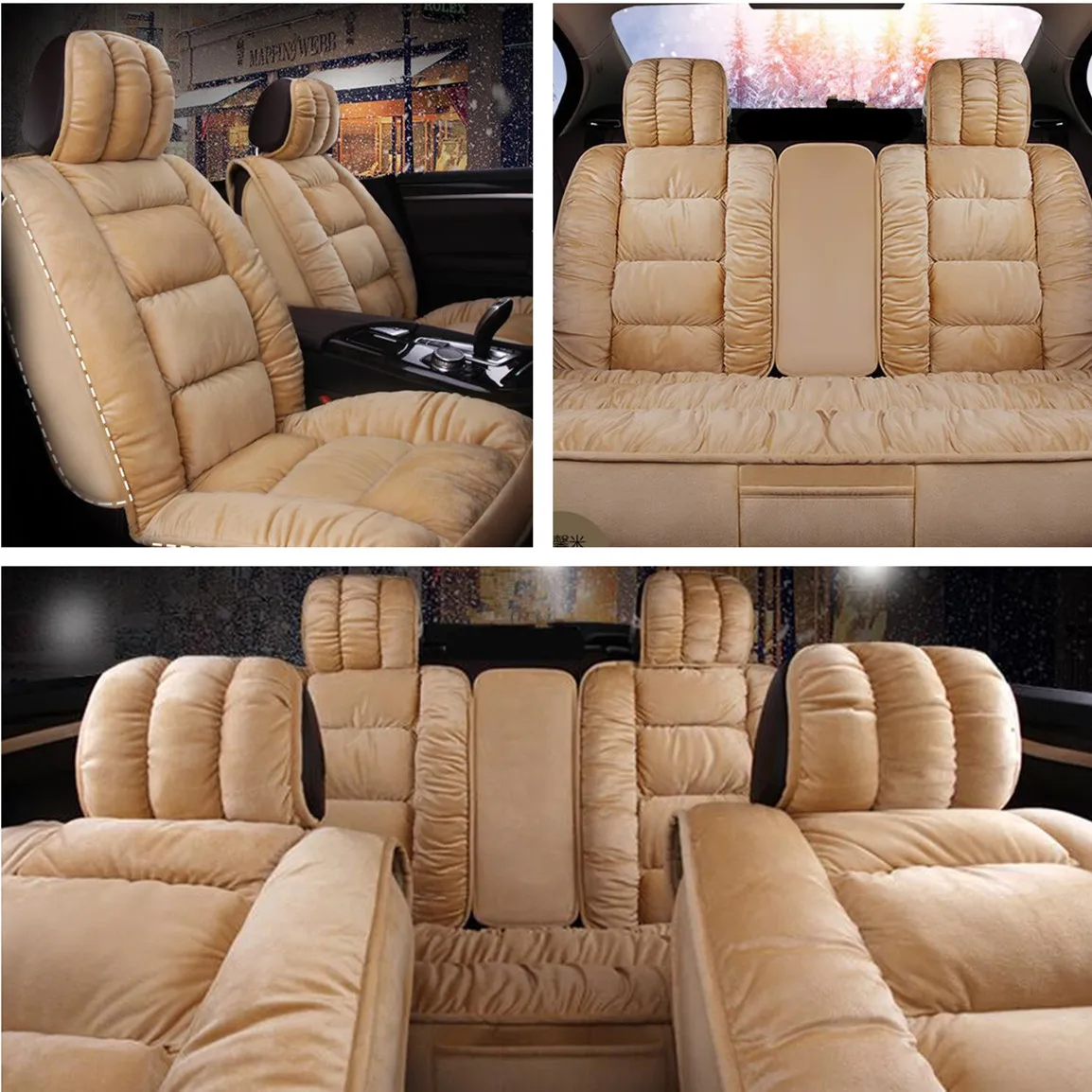 

Winter Car Seat Covers Universal Plush Cushion Cover set For Car Seat Protector Keep Warm All Car Grant Mode Non-slip Seat Cover