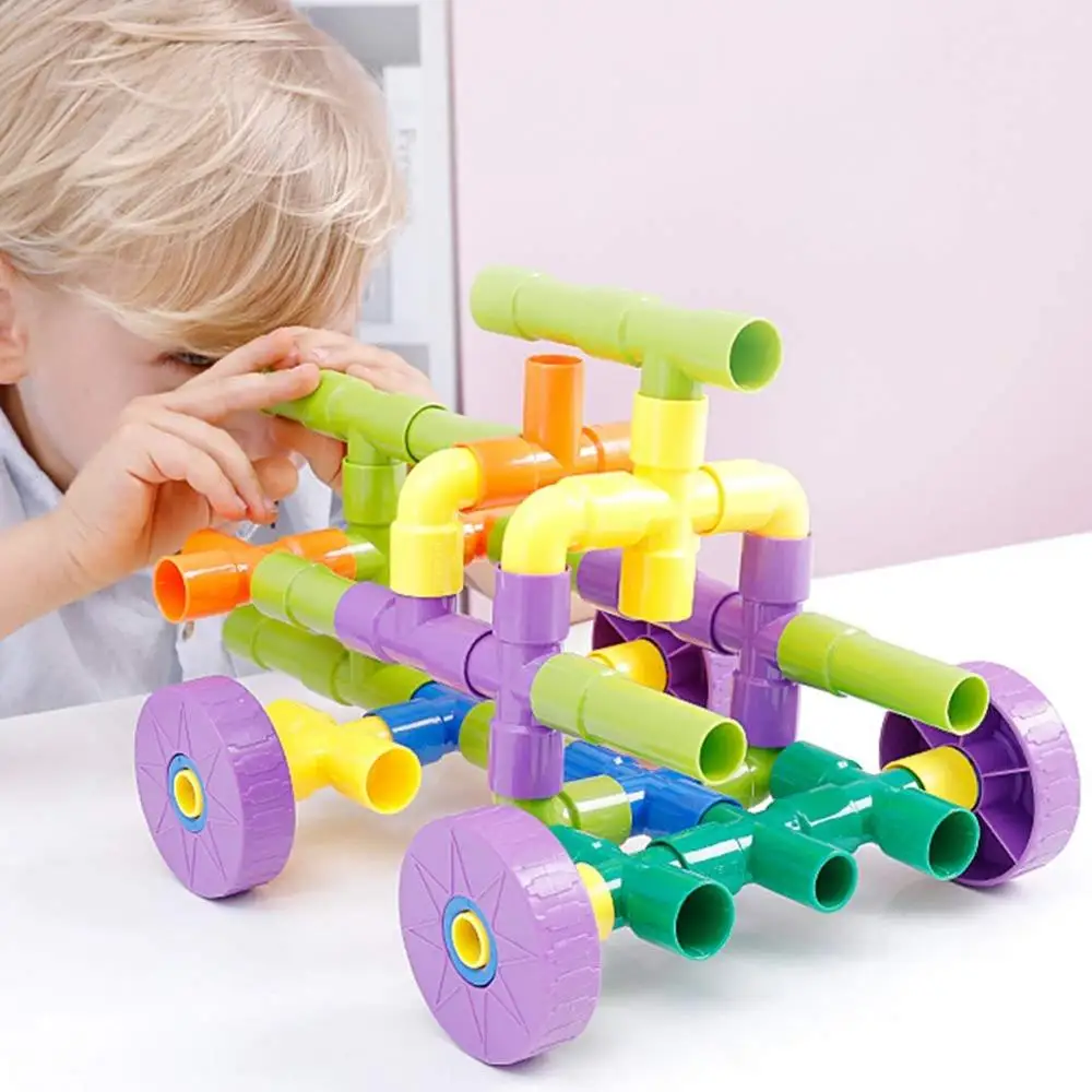 

72pcs Colorful Educational Water Pipe Building Blocks Toys for Children DIY toy Assembling Pipeline Tunnel Model