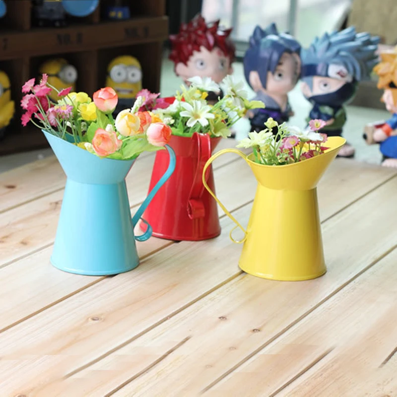 

Hot New Beautful Creative Red Vase Taking Photo Decor Home Decor Flower Metal Bottle
