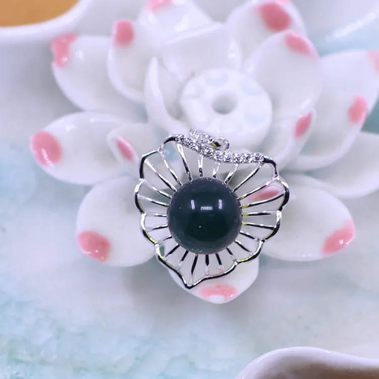 

[character silver goods] S925 silver wholesale micro heart heart-shaped female blue pendant Pendant